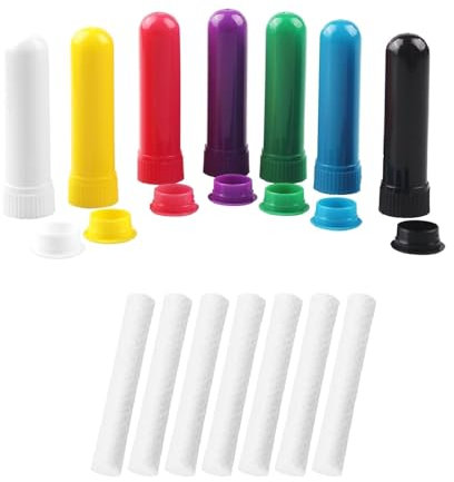 Ätherisches Öl Röhren,Nase Rohr,Essential Oil Tubes,Flasche Ätherischem Öl 7 Stück Aromatherapy Inhalers für DIY Aromatherapy Refillable