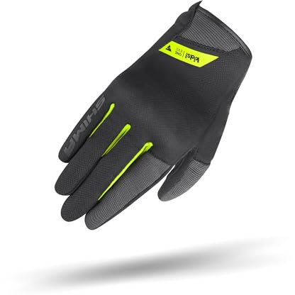 SHIMA ONE EVO Guanti Moto Estivi Bambino Tessile Corto Ventilato Omologati Guanto per Motocicletta Ventilata Scooter Motocross Protettore Rinforzato Abbigliamento Città (Bambini, Fluo, S)
