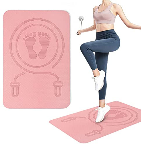 Tappetino per corda da salto 1/3 – Tappetino per palestra domestica, tappetino protettivo per ginocchia | Tappeto con design ad acqua rovesciata con design ammortizzante, antiscivolo, attrezzatura per