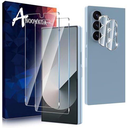 Anoowkoa [2+2 Pack for Samsung Galaxy Z Fold 6 Screen Protectors and Camera Lens Protectors Guard Tempered Glass Film, Anti Fingerprints Protective Film