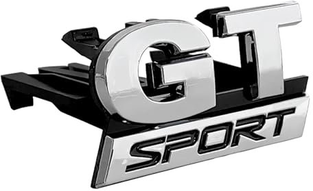 Aqxyju 3D-ABS-Chrom-GT-Sport-Logo-Kühlergrill-Emblem for den Frontgrill des Autos, kompatibel mit Polo 5 MK5 GT Sport-Abzeichen-Zubehör Personalisierte Auto Aufkleber