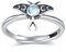 ABIGY Damen Motten Ring 925 Sterling Silber Mondstein Ring Tier Ring Insekt Ring Tierschmuck Schmuck Besonderes Geschenk