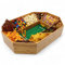 40YARDS American Football Snack Stadium aus Bambus Holz + Filz-Spielfeld (weich) mit Markierungen & 2x gelbe Field Goals | Größe: 50 x 36 cm | AUFGEBAUT | Football Snack Stadion ist wiederverwendbar