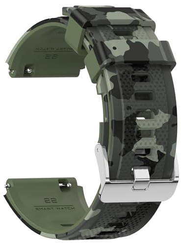 MEGALITH 22 mm Gummi Uhrenarmband mit Schnellverschluss Weichgummi Ersatzriemen Wasserdichtes für Männer Frauen Sport Uhrenarmbänder Grün Tarnung