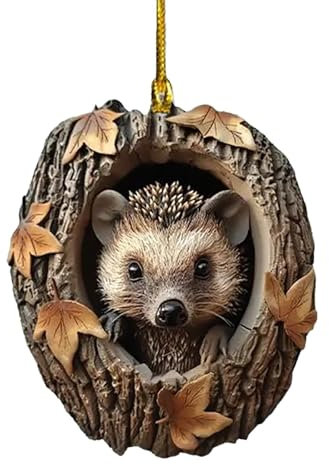 TianWlio Decorazione natalizia per albero di Natale, decorazione per albero di Natale animale, realizzato a mano, con materiale squisito, decorazione per albero di Natale (D, A)