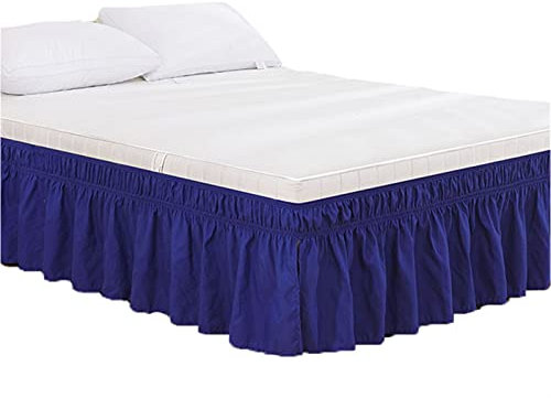 Betthusse,Bettrock Hotel-Bettrock, umwickelt, elastisches Bettrock, Bett ohne Bettwäsche/Full/Queen/Jumbo, 38 cm Höhe, Heimdekoration(5,King)