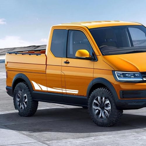 Jiaoqingni Auto Seite Aufkleber Wrap Racing Streifen Für Vw Tristar Pickup,Auto Körper Decor Lange Streifen Grafiken Vinyl Film Aufkleber,B-White