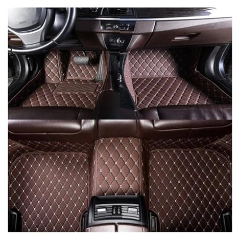 FERFXN Autofußmatten Für VW Für Passat 3C Wagon 2006-2014 Kunstleder Auto Bodenmatte Innenausstattung Car Fußmatten(Dunkelbraun)