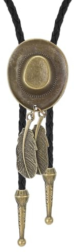 ElevateTech Bolo-Krawatte Western-Cowboy-Krawatte Halskette für Herren und Damen Vintage-Cowboyhut Schnalle Kragen Halsgürtel, Lederkrawatte, Indianer-Rodeo, Bolo-Krawatten, Halloween-Kostüm-Zubehör