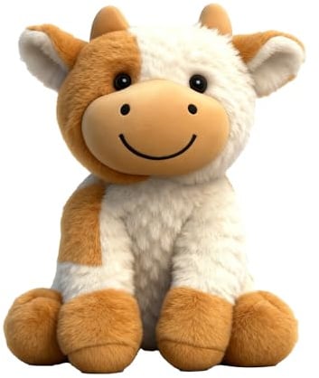 DvBCNMe Kuh Kuscheltier, 22cm Weiches Plüschtier Kuh, Kinder, Niedliches Kuscheltier Zum Schlafen Und Spielen