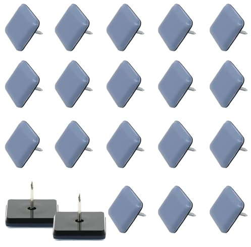 30pcs Quadrat Möbelgleiter mit Nagel, teflongleiter zum Schrauben, gleiter für stühle, Tischen & Sofas auf Hartböden, schont Boden und Möbel