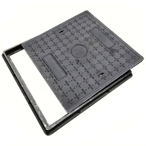 Chiusino Pozzetto e Base, Coperchi Pozzetti in Plastica, Tombino Quadrata per Fossa Settica per Cortile, Vialetto, Marciapiede(40x60x4cm/15.7x23.6x1.6in)