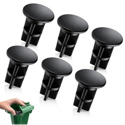 6PCS Wheelie Bin Lid Hinge Pins 43mm Replacement Fittings for Securing Wheelie Bin Lid, Durable Bin Pins for Lid Repair, Wheelie Bin Hinge Pin Clips for Household or Commercial Bins