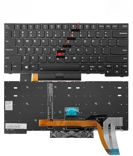 YUNHUOZ US-Laptop-Tastatur mit Hintergrundbeleuchtung für Lenovo Thinkpad E480 E485 L480 L380 T490 E490 E495 L490 T495 Yoga L390 T480S P43S 01YP360(Black)