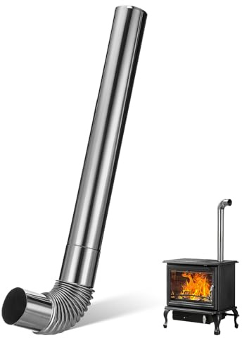 SHERCHPRY Tubo de Escape y Fácil de Reemplazar de Acero Inoxidable 304 Adecuado para Ambientes de Alta en Cocina para Estufa de Calefacción