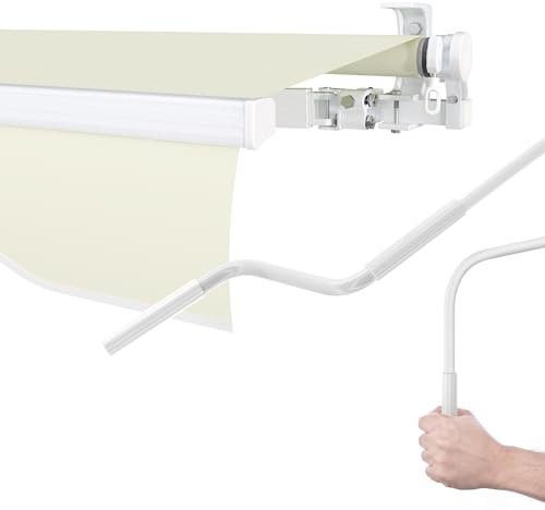 paramondo Gelenkarmmarkise Easy Balkonmarkise Sonnenschutz Terrasse, Vollständig zusammengebaut, Kurbelbedienung, 2,95 x 2 m (Breite x Ausfall), Uni Hellbeige