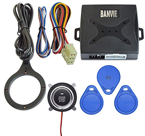 BANVIE Auto Alarmanlage RFID Push Engine Start Button & Keyless Go System für Fahrzeug Anti-Diebstahl Doppelschicht Startschutz
