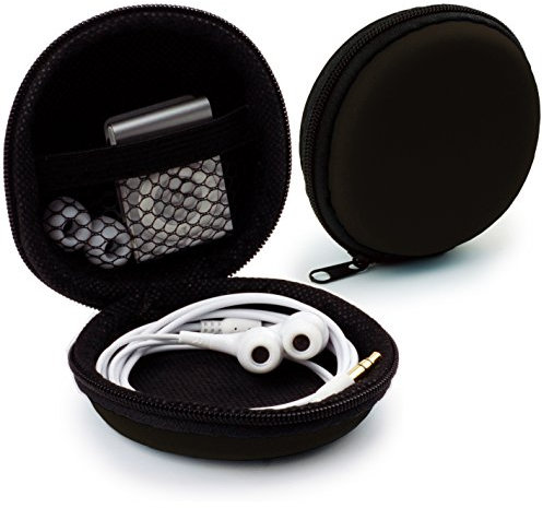 MyGadget Custodia Rigida per Auricolari | Cuffie Bluetooth Senza Fili - Tasca Resistente per Auricolare Apple iPhone | USB Stick | Cavi - Scatolina Nero
