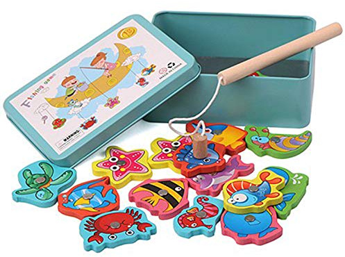 Nanxin Angelspiel Holz Magnetische Angelspiel Fische Angeln Spiel Geburtstagsgeschenk für Kinder