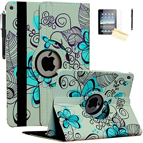 JYtrend Case for 2019/2020 iPad 10.2 Inch 7th/8th Generation, Rotating Stand Smart Magnetic Auto Wake Up/Sleep Cover for Model A2270 A2428 A2429 A2430 MYN82LL/A MYN62LL/A MYN92LL/A (Lotus Flower)