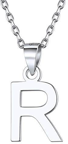 ChicSilver schöner Anhänger Buchstabe R Damen Silber Halskette mit Geschenkebox für Alltag Jeden Tag Party