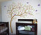 Grand arbre mural sticker autocollant pour chambre d'enfant avec oiseaux et arbre KW032 (Branches à droite, Marron Clair, Vert Citron, Rose Clair, Lavande)