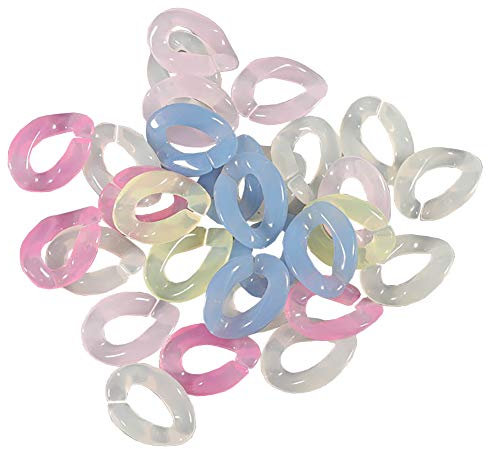 ccHuDE 150 Stück Acryl C Clips Haken Kettenglieder offene Gliederringe Kunststoff Kettenglieder für Käfig, Schmuckherstellung 2#