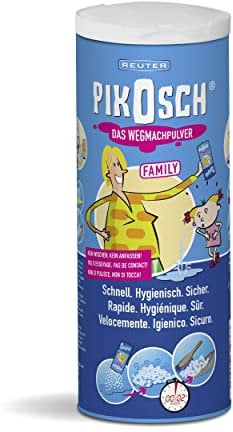 PIKOSCH - Das ultimative Wegmachpulver, Superabsorber bindet Flüssigkeiten und Gerüche wie Erbrochenes, Urin, Kot, Blut und Wasser - für ihre Familie - hohe Saugleistung (235 g)