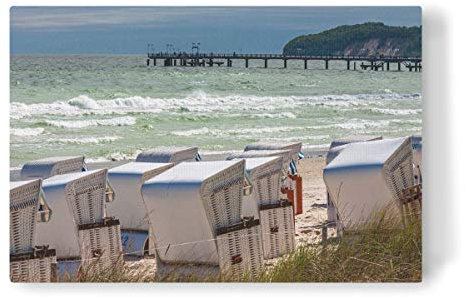 artboxONE Leinwand 30x20 cm Natur Seebrücke in Binz von Rico Ködder