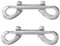 Mosquetón Doble de Buceo, 2 Pieces Gancho de Seguridad de Doble Extremo, Doble Mosquetón de Acero Inoxidable 304, Broche de Perno de Doble Extremo, para Correa de Perro, Familiar para Acampar, Llavero