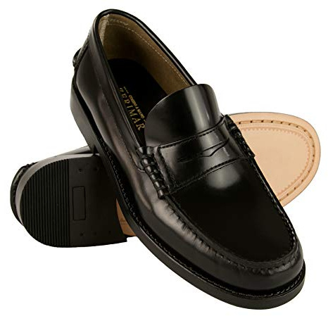 Zerimar Elegant Herrenschuhe ohne Schnürsenkel | Freizeitschuhe Herren | Herrenschuhe Leder | Casual Leder Schuhe | Schwarz, Größe 40 | In Spanien Hergestellt