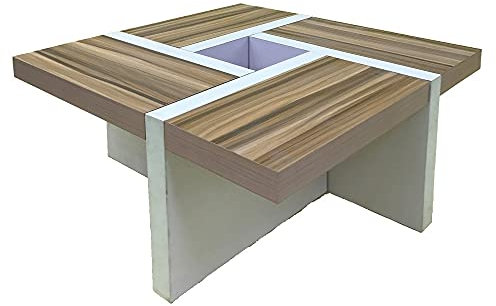 Melko Couchtisch Beistelltisch Braun/Weiß Wohnzimmertisch Tisch Sofatisch Stubentisch Wohnzimmer Holztisch Kaffeetisch