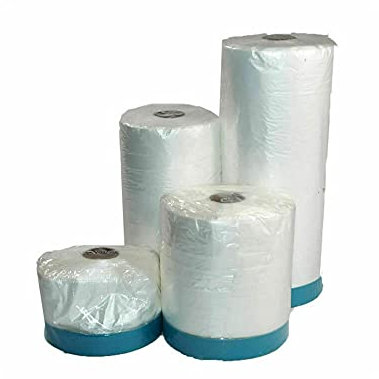 Abdeckfolie mit Gewebeklebeband | UV stabil | Abklebeband Folienklebeband Gewebe Masker Gewebeband Klebeband Abdeckband Malerfolie (3, 20m x 1400 mm)