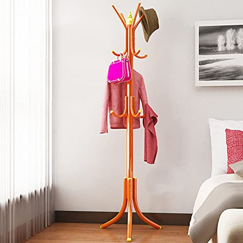 AIWQTO Kostenlos-Stehen Garderobenständer Mit Haken,Platzsparend Tragbar Garderobenständer,Metall Hängend Abnehmbar Mantelbaum Für Hallway Entryway Office Home-Orange 175x3.8cm(69x1inch)