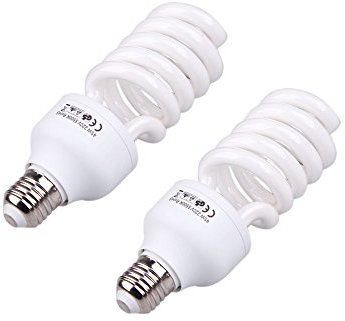 Andoer 2 x Fotolampe, E27 220V 45W 5500K Fotostudio Bulb Video Fotografie Daylight Licht Lampe