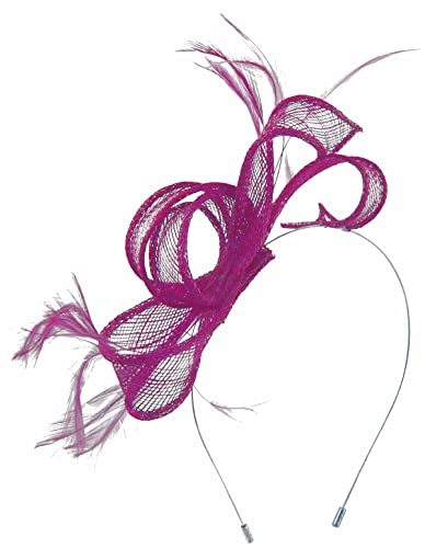 Max and Ellie Sinamay Fascinator - Damson, One Size