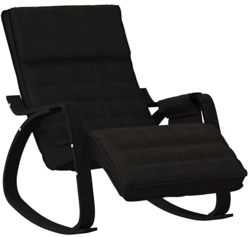 vidaXL Schaukelstuhl Relaxstuhl Schwingstuhl Ruhesessel Loungesessel Sessel Schwingsessel Polstersessel Schaukelsessel Wohnzimmer Schwarz Stoff