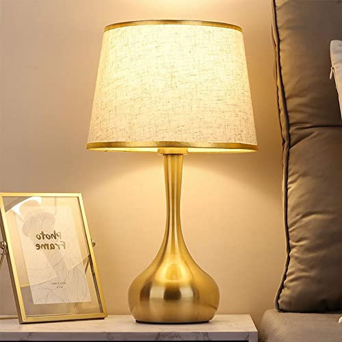 Mengjay E27 Tischlampe Tischleuchte Nachttischlampe,Moderne Tischlampe Tischleuchte Schlafzimmerlampe,vintage Lampenschirm aus Leinen,Nachttisch Lichtdekoration Schreibtischleuchten (A)