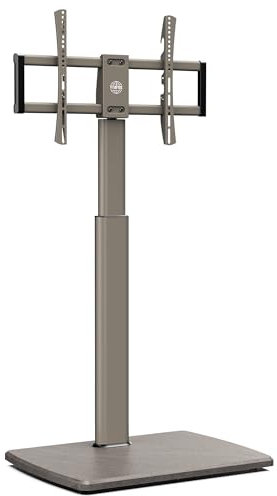 FITUEYES TV Floor Stand with Wood Base for 32-70 Inch TV, Tall TV Stand with 60° Swivel & 6 Height Adjustment, Universal Max VESA 600x400mm Holds 40kg