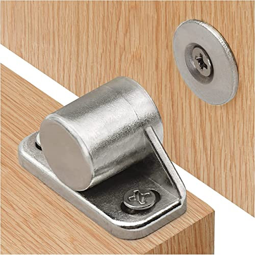 Door Magnetic Catch, 2 Pack Cupboard Door Magnets Strong Magnetic Catch Silver Heavy Duty Magnetic Door Catch for Kitchen Cupboard, Wardrobe, Bathroom Cabinet, Drawer, Louver, Closet White Furniture