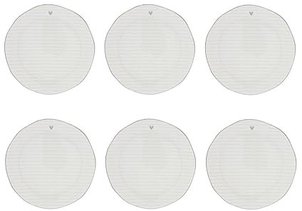 Bastion Collections 6er Set Kuchenteller Heart Stripes mit grauen Streifen 19cm