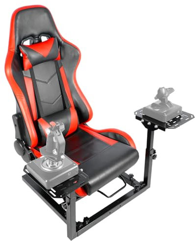 Dardoo Flight Game Cockpit With Redseat And Racing Simulator Mount, Compatible with Thrustmaster HOTAS WARTHOG, Not Included pedal, Throttle,Joystick