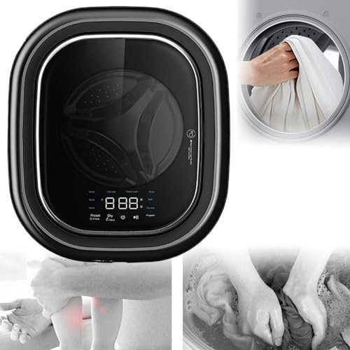 Qiang Mini Lave Linge Compact 3kg Machine à Laver à Tambour Murale,pour sous-Vêtements,Chaussettes,Vêtements De Bébé,Voyage,Dortoir,Camping-Car