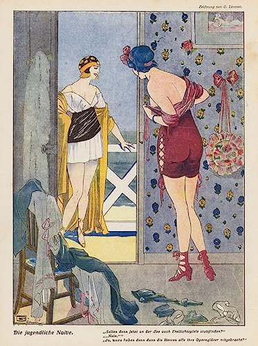 MSTECO Berühmt Leinwand Wandbild Kunstdruck Leinwand Malerei Poster Die Naive Junge Frau Von Georges Leonnec für Flurdekoration 60x90cm