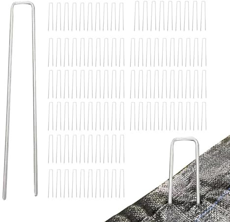 Lambo Landschaftspfahl-Pad-Dichtung, Garten-Klammerdichtungen,Gartenklammer-Pufferscheibe | Rostfreie Nagelnägel in U-Form zur Sicherung von Rasenflächen für Landschafts- und Gartenzäune