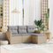 SECOLI Balkon Lounge Balkonmöbel Keiner Sofa Outdoor Gartensofa 3-Sitzer Gartenmöbel-Set Ecksofa Garten Balkonlounge Rattan Polyrattan Lounge Gartenlounge Terrassenmöbel Beige 4-tlg-Type-64