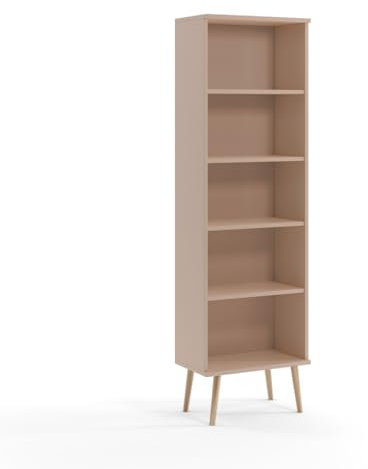 BETTSO - IKON Hochschrank mit Holzbeinen - Regal - Bücherregal, Sideboard - Kommode, Wohnzimmer Möbel, Wohnzimmerschrank, Vitrinenschrank, Highboard - Kinderzimmer Möbel - Macchiato