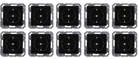 10x JUNG A1520SW SCHUKO Steckdose Schwarz Serie A