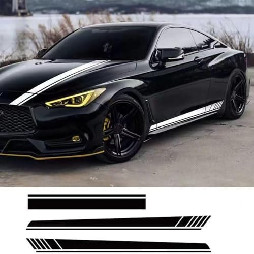 MNNGGGO Sport Racing Streifen Grafik Aufkleber,für BMW Z2 Z4 Z3 Z8,Auto Karosserie Seitenstreifen Vinyl Grafik Aufkleber Decals Streifen Racing Dekor,BWhite