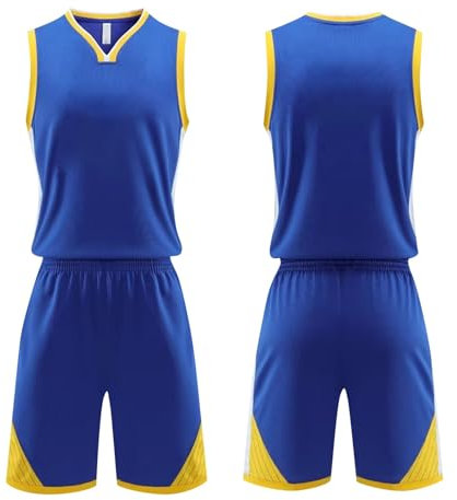 Basketball Trikot 2-Teiliges Personalisiert(Name und Nummer) Basketball ärmellose Anzug, Kinder/Erwachsene Sportswear Weste + Shorts, Benutzerdefiniert Basketball Trikot Shirt blau 28
